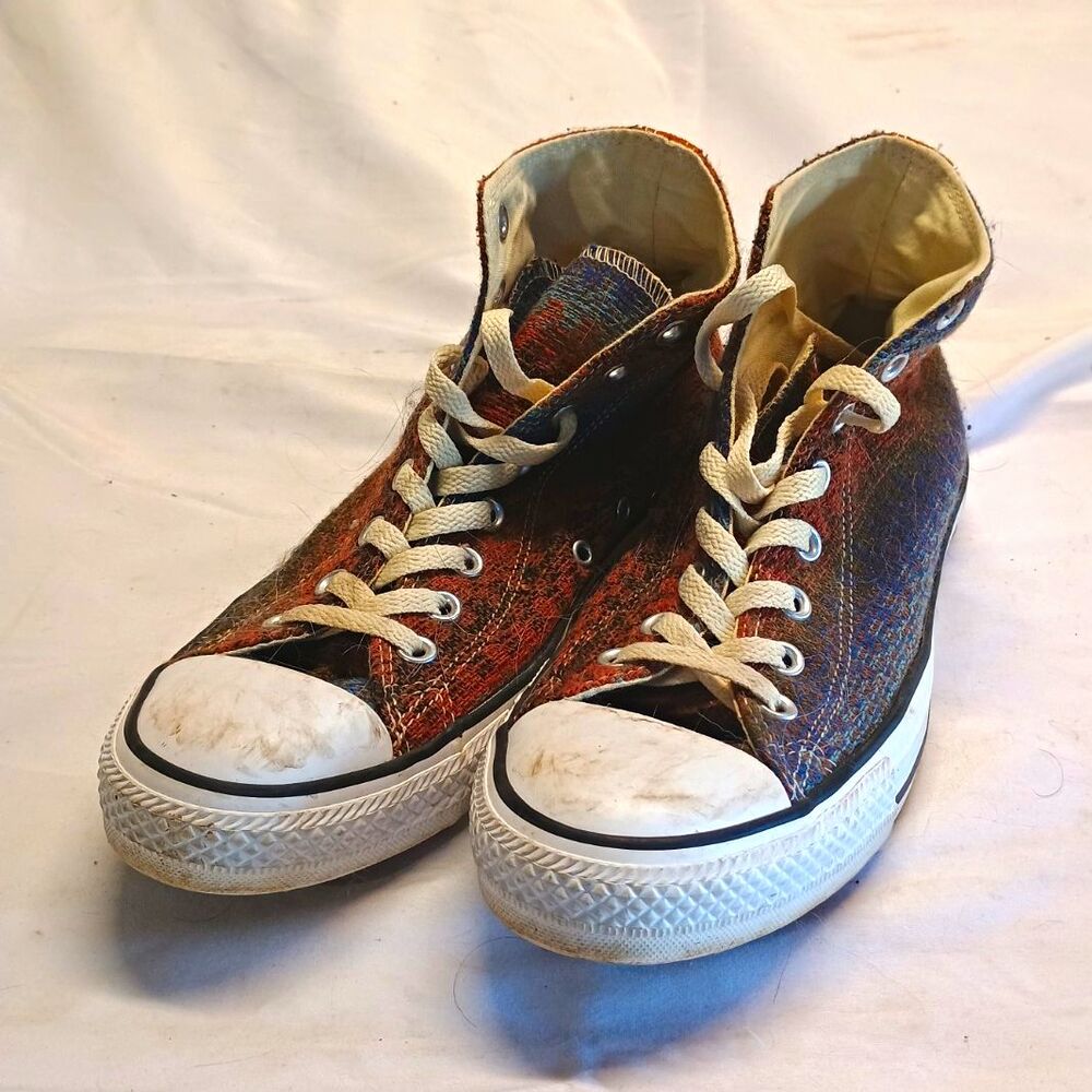 Converse All Star High Top Multicolor Woven Tweed Sneakers Size 8